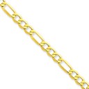 14k Yellow Gold 7 inch 5.35 mm Light Figaro Chain Bracelet