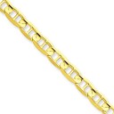 14k Yellow Gold 7 inch 5.25 mm Concave Anchor Chain Bracelet