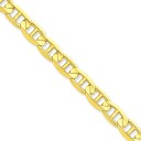 14k Yellow Gold 7 inch 7.00 mm Concave Anchor Chain Bracelet