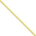 14k Yellow Gold 7 inch 4.20 mm Flat Beveled Curb Chain Bracelet