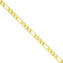 14k Yellow Gold 8 inch 8.75 mm Flat Figaro Chain Bracelet