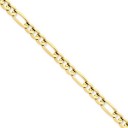 14k Yellow Gold 7 inch 6.00 mm Concave Open Figaro Chain Bracelet