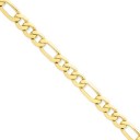 14k Yellow Gold 8 inch 8.75 mm Concave Open Figaro Chain Bracelet