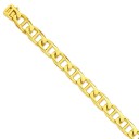 14k Yellow Gold 8 inch 13.00 mm Hand-polished Link Chain Bracelet