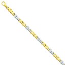 14k Two-tone Gold 8 inch 6.00 mm Fancy Link Chain Bracelet
