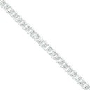 Sterling Silver 7 inch 7.50 mm Pave Curb Chain Bracelet