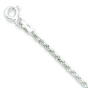Sterling Silver 7 inch 1.70 mm Diamond-cut Rope Chain Bracelet