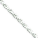 Sterling Silver 7 inch 2.50 mm Diamond-cut Rope Chain Bracelet