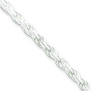 Sterling Silver 7 inch 3.00 mm Diamond-cut Rope Chain Bracelet