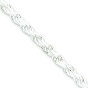 Sterling Silver 7 inch 3.50 mm Diamond-cut Rope Chain Bracelet