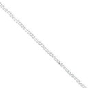 Sterling Silver 8 inch 3.20 mm Beveled Curb Chain Bracelet