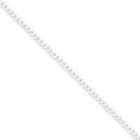 Sterling Silver 7 inch 4.00 mm Beveled Curb Chain Bracelet