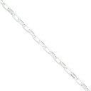 Sterling Silver 18 inch 5.00 mm Elongated Open Link Collar Necklace