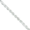 Sterling Silver 7.50 inch 8.85 mm Hollow Loose Rope Chain Bracelet
