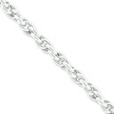 Sterling Silver 7.75 inch 9.85 mm Hollow Loose Rope Chain Bracelet