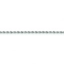 14k White Gold 7 inch 2.75 mm Handmade Regular Rope Chain Bracelet
