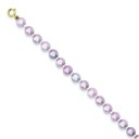 Simulated Pink Pearl Bracelet in 14k Yellow Gold