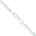 Polished Engraveable Children ID Anchor Link Bracelet in Sterling Silver