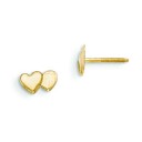 Double Heart Earrings in 14k Yellow Gold