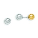 Reversible Ball Screw Earrings in 14k Two-tone Gold
