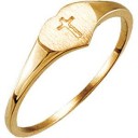 Heart Cross Ring in 14k Yellow Gold