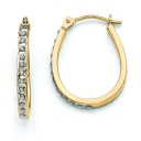 Diamond Fascination Oval Hinged Hoop Earrings in 14k White Gold (0.01 Ct. tw.) (0.01 Ct. tw.)