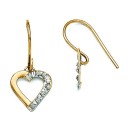 Diamond Fascination Heart Earrings in 14k Yellow Gold (0.01 Ct. tw.) (0.01 Ct. tw.)