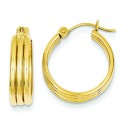 Triple Tube Hoop Earrings in 14k Yellow Gold