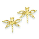 Dragonfly Earrings in 14k Yellow Gold