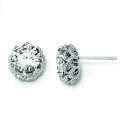 Round CZ Post Earrings in Sterling Silver