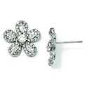 Flower CZ Earrings in Sterling Silver