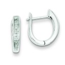 Rhodium Diamond Hinged Hoop Earrings in Sterling Silver