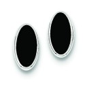 Onyx Inlay Earrings in Sterling Silver