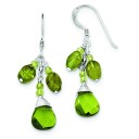 Green Crystal Peridot Earrings in Sterling Silver