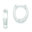 Oval Hinged Hoop Earrings in Sterling Silver