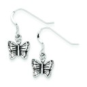 Antiqued Butterfly Earrings in Sterling Silver