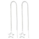 Cut Out Star Threader Earrings in Sterling Silver