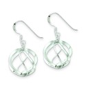 Swirl Ball Dangle Earrings in Sterling Silver