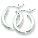 Round Hoop Earrings in Sterling Silver
