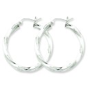 Twisted Hoop Earrings in Sterling Silver