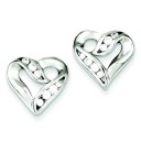 CZ Heart Earrings in Sterling Silver