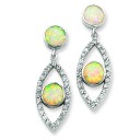 Opal CZ Post Earrings in Sterling Silver