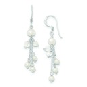 Freshwater Cultured Pearl And Crystal Earrings in Sterling Silver