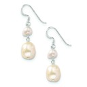 Champagne Cream Freshwater Cultured Pearl Earrings in Sterling Silver