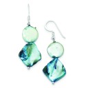 Blue Mother Of Pearl Freshwater Cultured Pearl Earrings in Sterling Silver