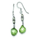 Green Freshwater Cultured Pearl Earrings in Sterling Silver
