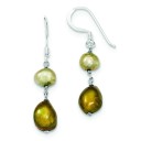 Champagne Copper Freshwater Cultured Pearl Earrings in Sterling Silver