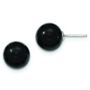Black Agate Earrings in Sterling Silver