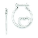 Heart Hoop Earrings in Sterling Silver