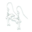 Dolphin Dangle Earrings in Sterling Silver